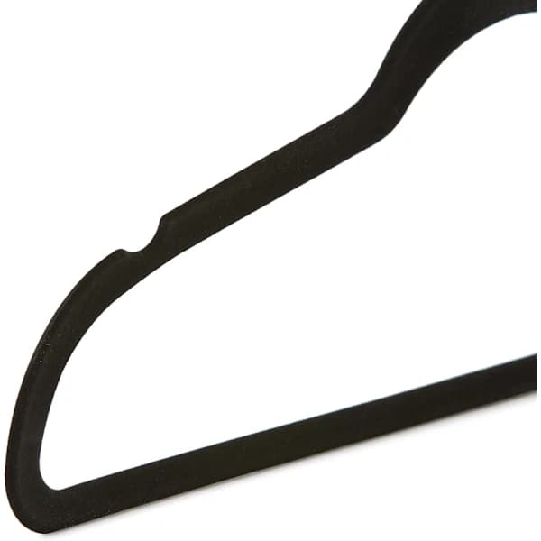 Smal Sammet Halkfria Kostymgalgar - 30-pack, Svart/Silver