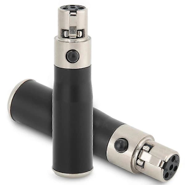 HA-2 st Mini XLR 3-benet Han til Mini XLR 4-benet Hun Zinklegeringshus Lydadapterstik