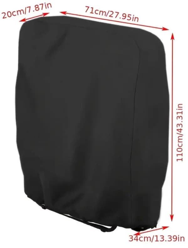 Udendørs stolebetræk, 2-delt vandtæt polyestersæt til foldbare havestole, UV-beskyttelse, sort, 20/34 x 71 x 110 cm