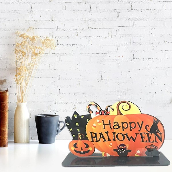 Borddekorasjoner Happy Halloween Design Ornamental Akryl Skrivebordsdekor Ornamenter Til Hjemmet  T