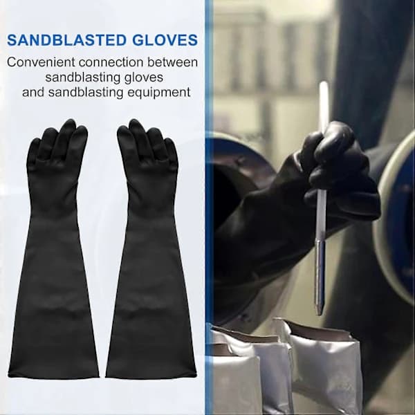 Sandblæsningshandsker til sandblæsningskab Handsker 60x20cm [] sort