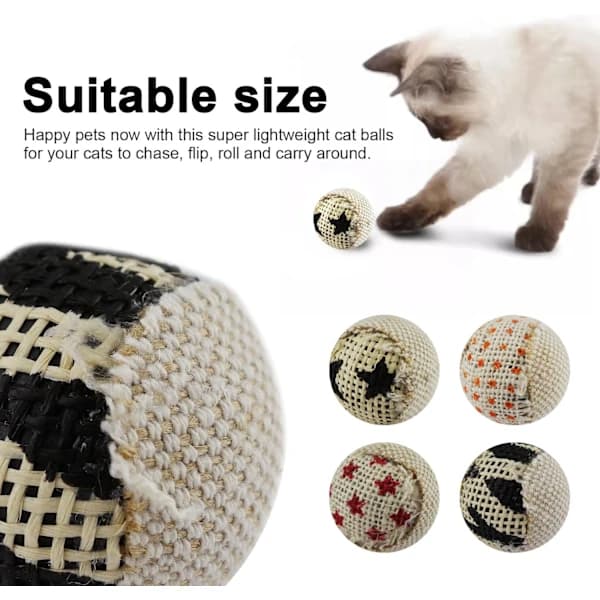 HA~Kattleksaksbollar, Kattleksaker för Innekatter, Interaktiva Kattleksaker för Kattungar, 4-pack