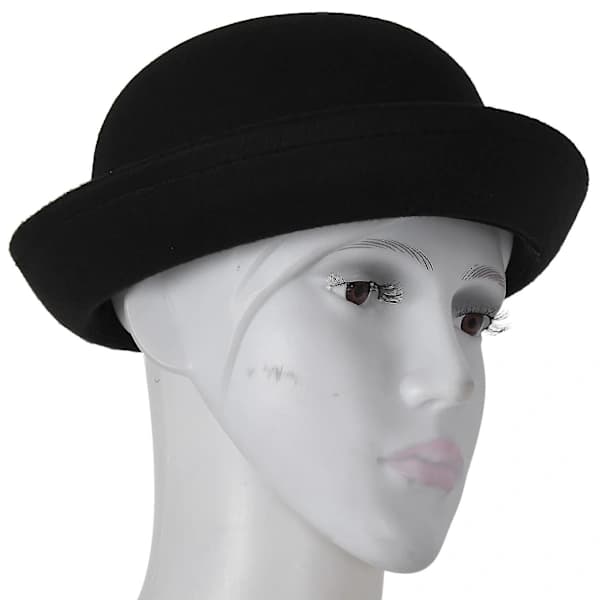 1-delt Melon Bowler Hat Bowler Hat Bowler Hat Filt Hat Chaplin Hat Ridehat (sort)