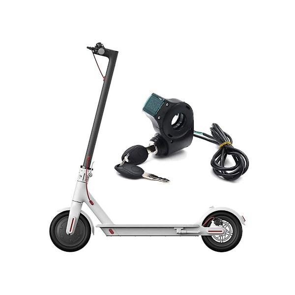 E-cykel tændingslås nøgle tommelfinger gas håndtag voltmeter digital spænding display switch til universal