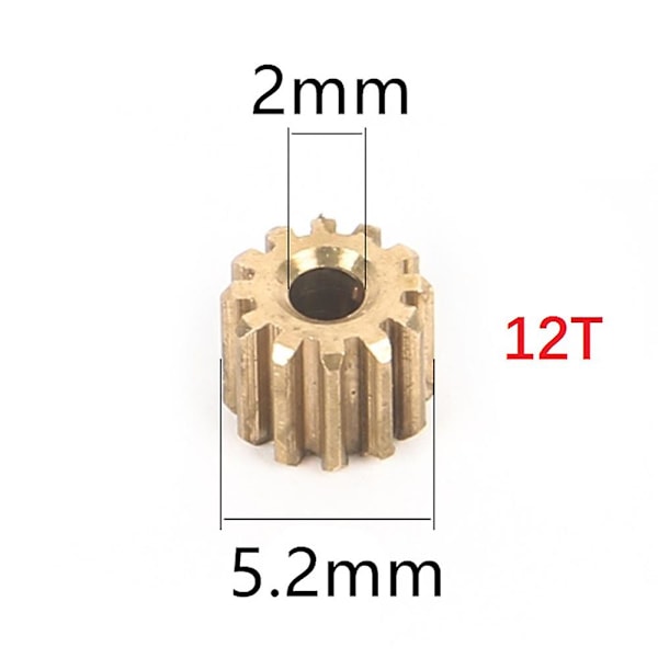 5 kpl 12t messinkinen hammaspyörämoottorivaihde Wpl D12 D42 1/10 Rc -autoon