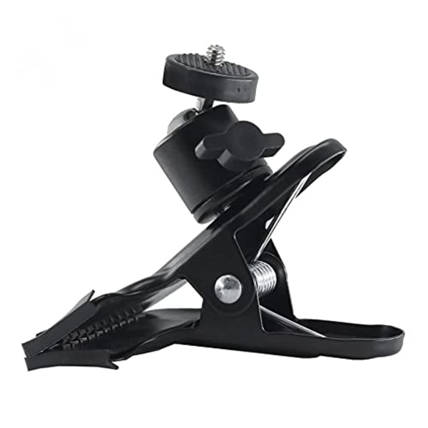Tripod-kameraklämma klämfäste blixtreflektorhållare montering med skruvgrad vridbar för studiobakgrund kamera SLR,（svart）