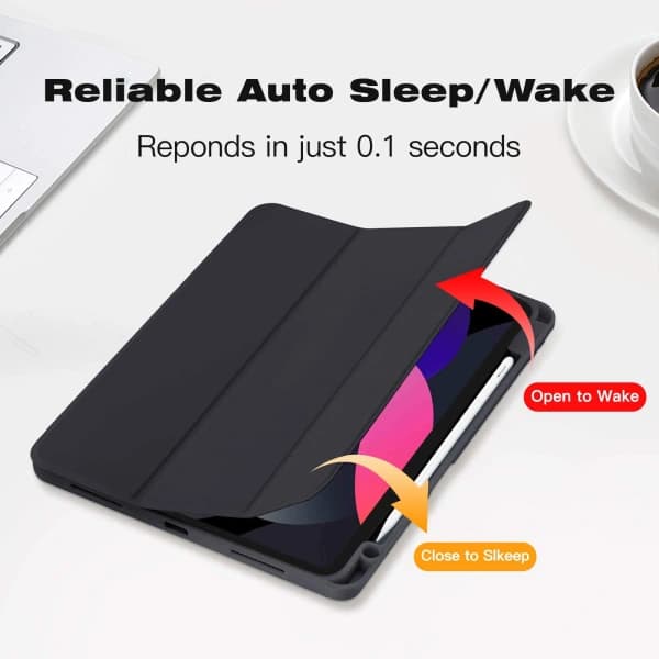 CDQ Tech-Protect Kompatibel med iPad 10.9 2022 Cover SmartCase Sort