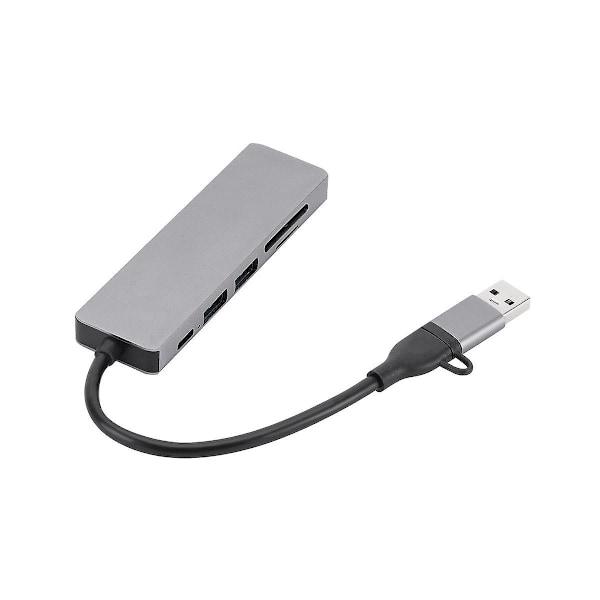 6 i 1 USB 3.0 Type-C Extender Hub Dockningsstation Multi USB Splitter Adapter USB 3.0 2.0 Tf Sd Rea