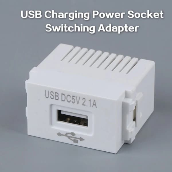 USB-strømadaptermodul 220V 5V Transformator Stikkontakt Hvid-FM-