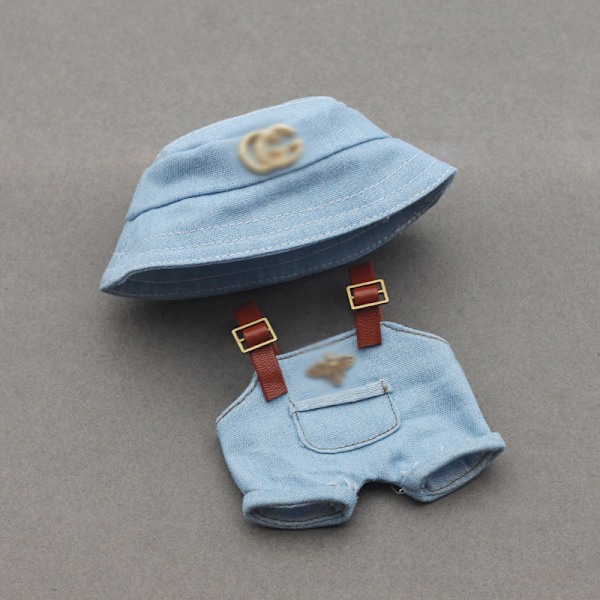 [HH] Labubu Kläder Märkesdesign Kläder Labubu Kläder Väska Skor Utsmyckning Dekorationer Förklädnad Gg logo denim set
