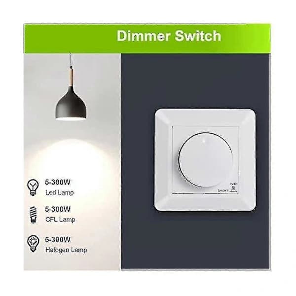 LED-dimmer, vridbar dimmer för dimbara LED och halogen, 5-300 W dimmer LED, Ph