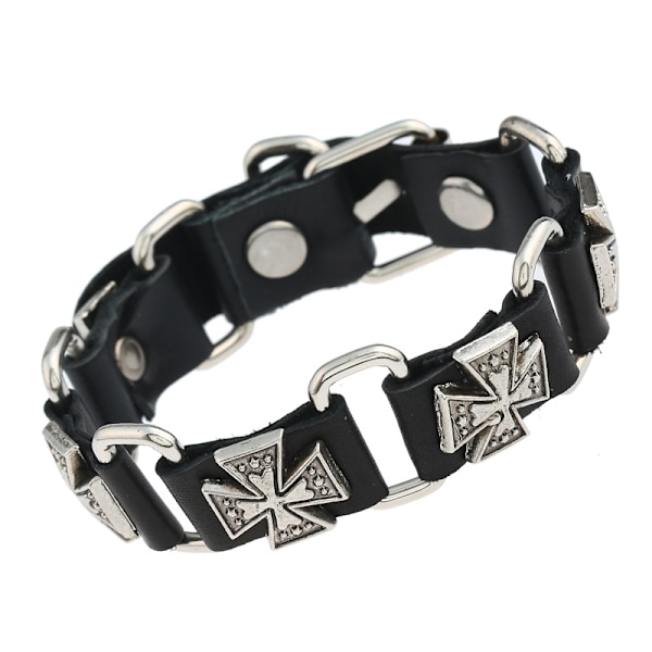 Mænds Manschet Wristband Punk Rock Motorcykel Bredt Bælte Læder Armbånd Hip Hop Vintage Læder Manschet Armbånd Gothic (2 stk.)