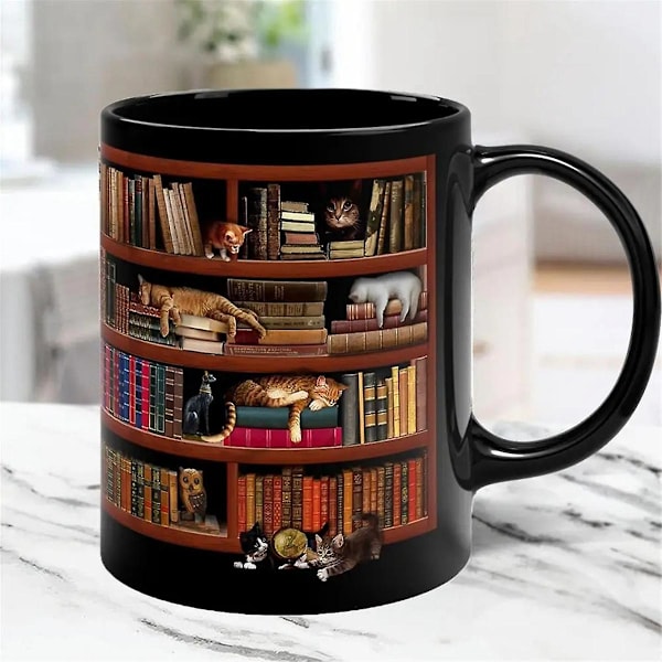 3D Bokhylla Mugg Bibliotek Bokhylla Kopp Bokhylla Design Bokmugg Bokklubb Kopp Nyhet Kaffe Mugg M