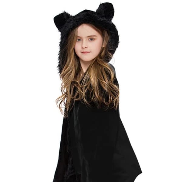 Fleece Fladdermusdräkt för Barn Fuzzy Flying Bat Kostym Pumpa Barn 150