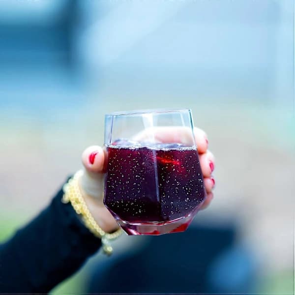 Dricksglas Vatten Juice Glas Set i Hexagon Design 240 ml Diskmaskinssäkert Transparent 4-pack