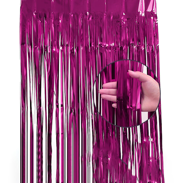 100x200cm Partygardin Glansig Enhetlig Färg Aluminium Självhäftande Fransgardin För Fest