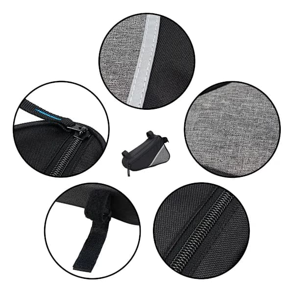 Gray Waterproof Bicycle Triangle Bag - Frame Bag, Triangle Bag for Bicycle Lock, Rain Jacket - Bicycle Frame Bag