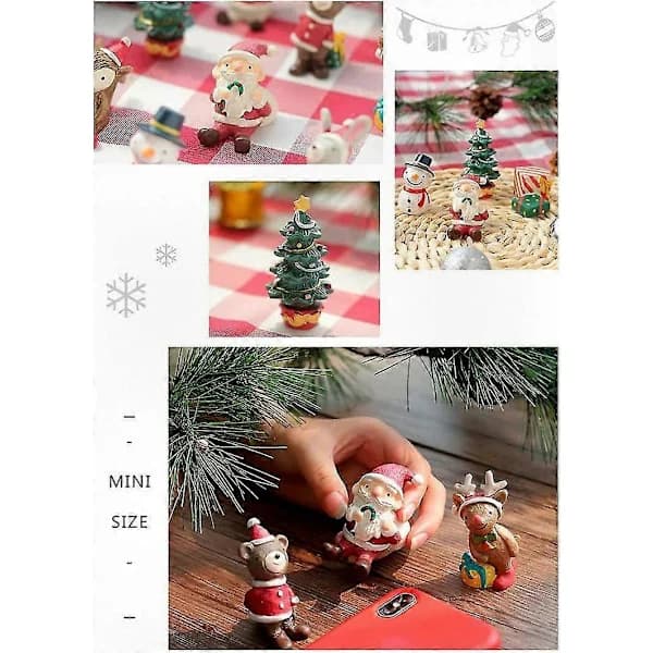 Festlige Mini Resin Ornamenter, Julebordsdekoration, Søde Hjorte-Tema Julehåndværk
