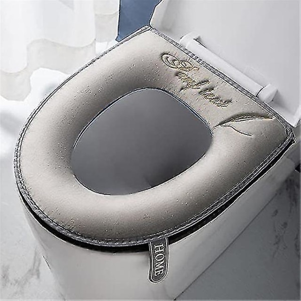 Universal Toilet Seat Cover Winter Warm Soft Wc Mat Bathroom Washable Removable Zipper With Flip Lidhandle Waterproof Household