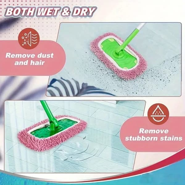 Moppebetræk - Gælder for Swiffer Moppe – Genanvendelige Moppeklude til Våd og Tør Rengøring - 4 stk.