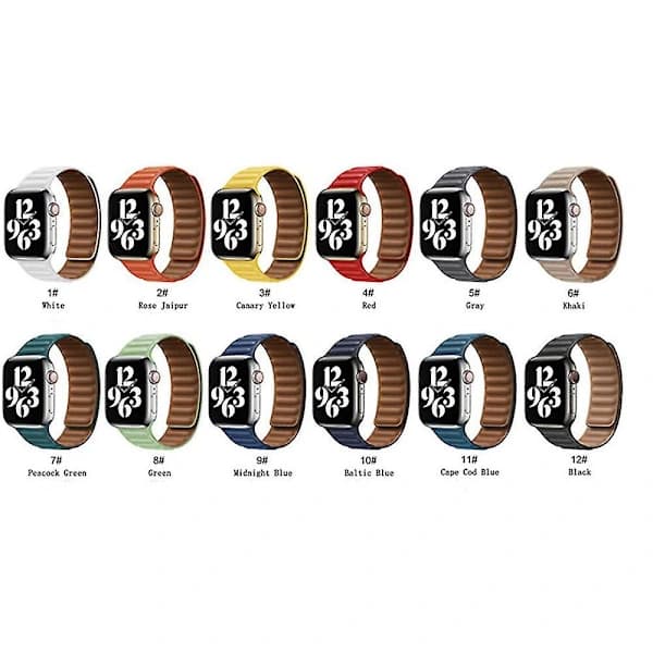 Magnetisk læderrem til IOS Watch Series, 38/40/41 mm (påfuglegrøn)