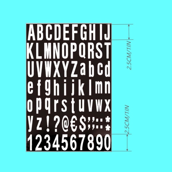 770 st 10 ark självhäftande vinyl bokstäver och siffror set, sifferdekal för brevlåda, fönster, dörr, hem, adress (Glitter Black, 1 I