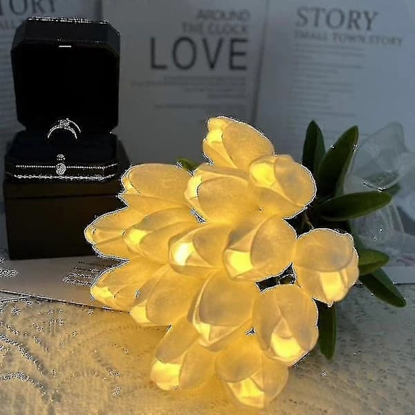 Kunstige tulipaner med LED-lys 10 stk.