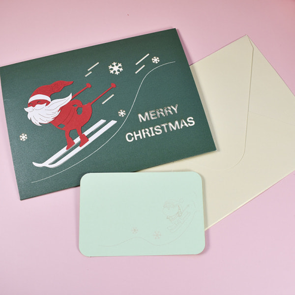 /HA/ Merry Christmas Pop Up Kort, Håndlavede 3D Popup Lykønskningskort med Kuvert og Beskedetiket, Jul, Vinterferie, Nytår, Julegavebil