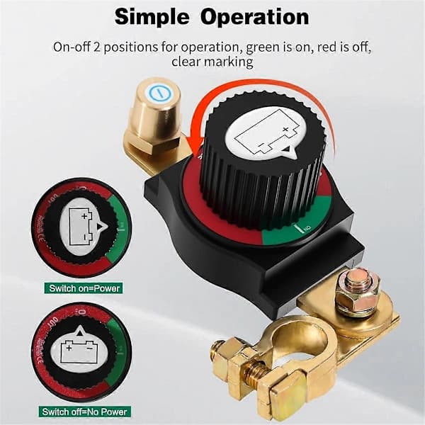 Batteriafbryder til topmontering, bilbatteriafbryder [] Sort Guld