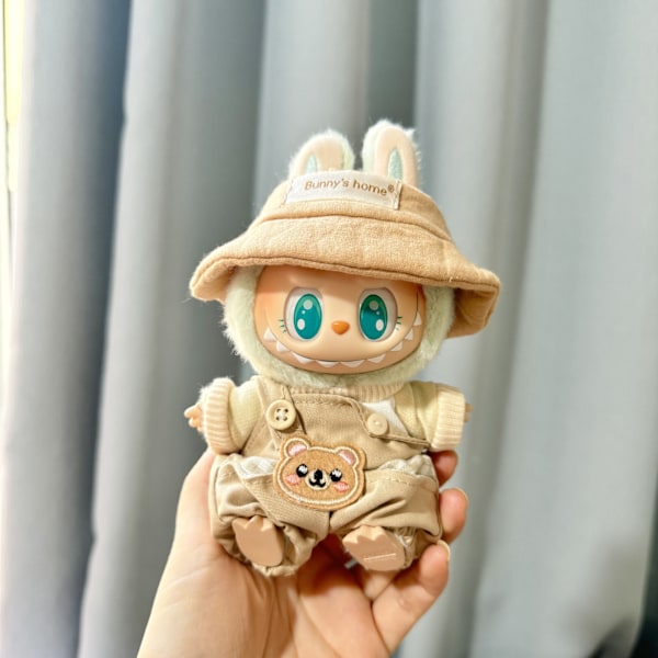 [HH] 17cm Labubu Söta Kläder, Söta Labubu Kläder Macaron Djurserie Dockkläder Kostym för 17cm Labubu z