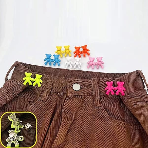 6 par justerbare bukseknapper 40mm - jeansknapper