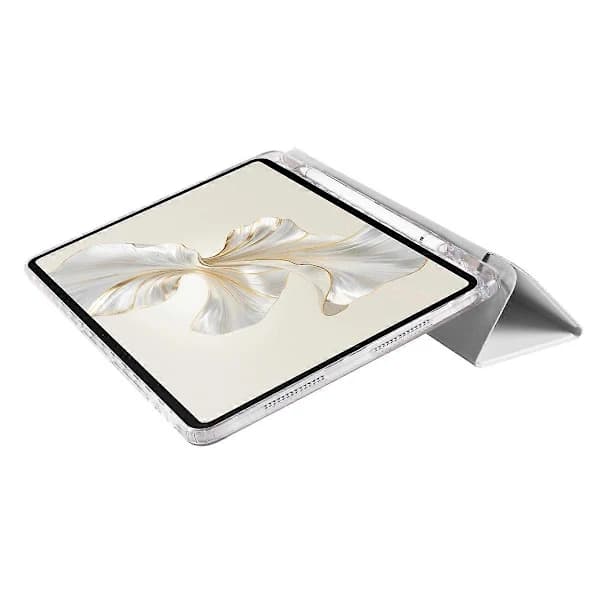 HA~Fodral for Honor Pad 9 Tri-Fold Stativ Lær+TPU+Akryl Klar Bakside Tablet Beskyttelse