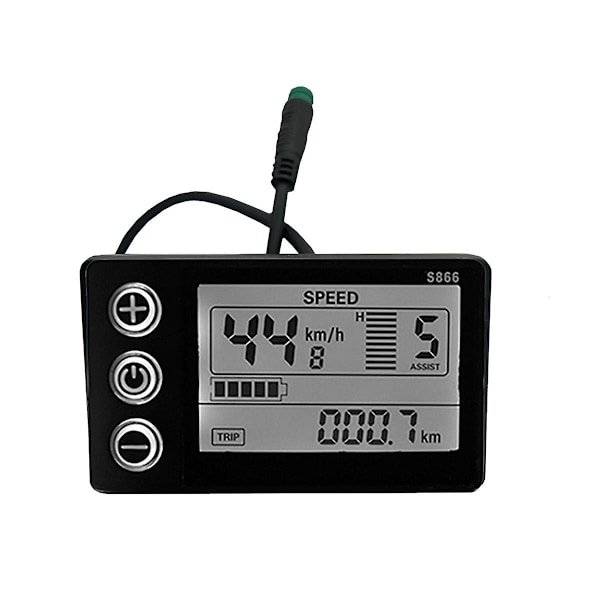 Lcd-s866 Elektrisk cykel Lcd-display Meter 24v 36v 48v E-cykel Kontrolpanel Med Vandtæt Stik Ebik