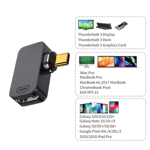 Magnetisk vinklad Type-C USB-C till HDMI