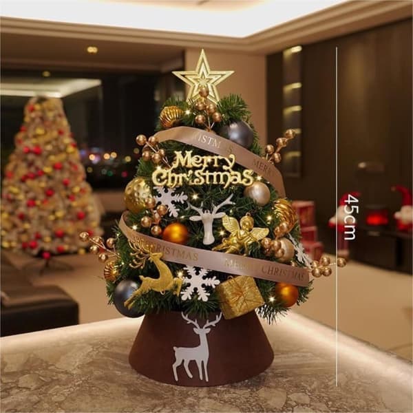 Christmas Tree with Built-in Lighting - Decoration for Office & Home - 45 cm