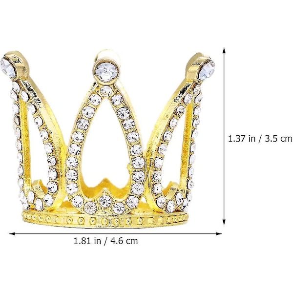 2 st. Krona Tårtdekorationer Födelsedag Bröllopstårta Mini Kronprydnad (guld)