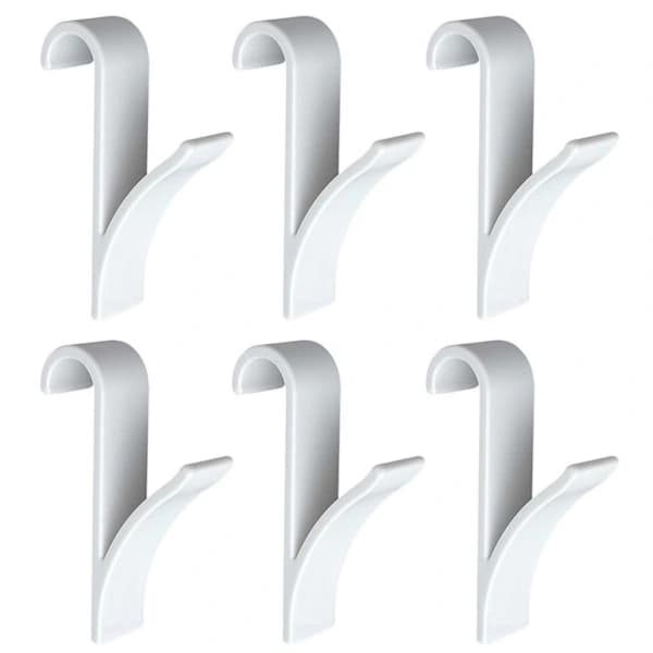 Runda radiatorhängare vita, 6-pack
