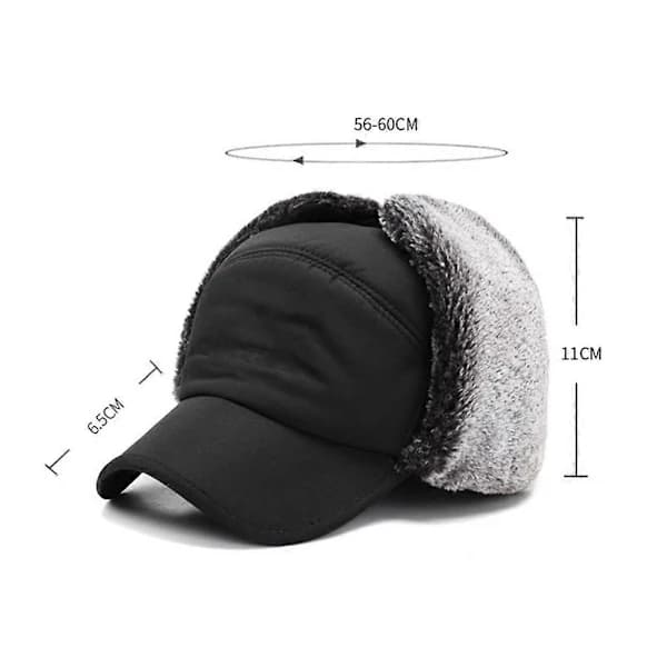 Unisex Vinter Trapper -hattu tekoturkiksella, korvaläpillä ja tuulenpitävällä maskilla [] harmaa
