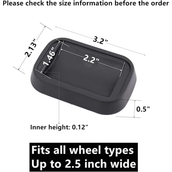 HA~8-pakning Sengpropper Møbelhjulkopper, Gummi Møbelhjulstopper Passer Sofaer, Senger, Stoler, Tepper, 7,5 × 5 cm, Svart