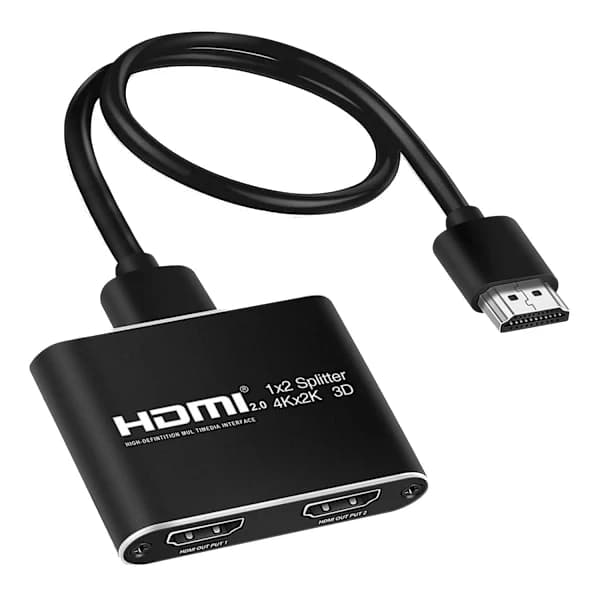HDMI-splitter 1x2 til 2 skærme 3D/4K/1080p