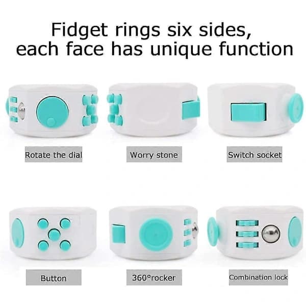 Fidget Cube Dekompresjonsring Angstleke Lindrer Stress (Lys Grønn)