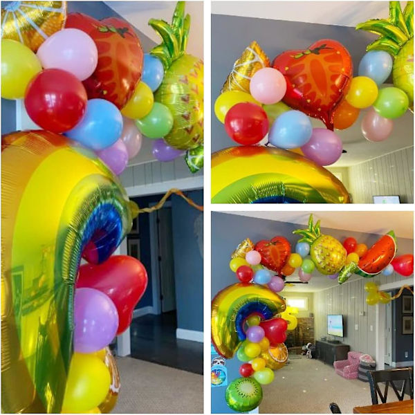 Frugt ballonbue guirlande frugtagtig fødselsdag dekorationer-blandet regnbue vandmelon ananas jordbær citron orange kiwi frugt balloner til baby S