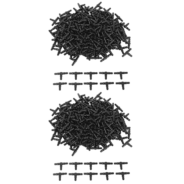 400pcs 1/4 Inch Universal Barbed Tee Fittings, Drip Irrigation Barbed Connectors For 1/4 Inch Water