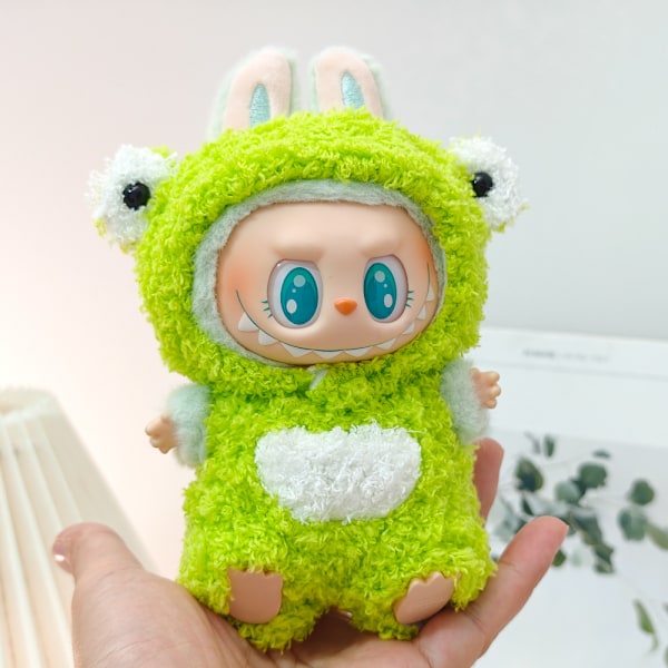 [HH] 17cm Labubu Docka Kläder Tillbehör Set Mini Docka Kostym Gåva Röd Liten Svan Panda Jumpsuit Uppsättning för DIY Samlare style 11