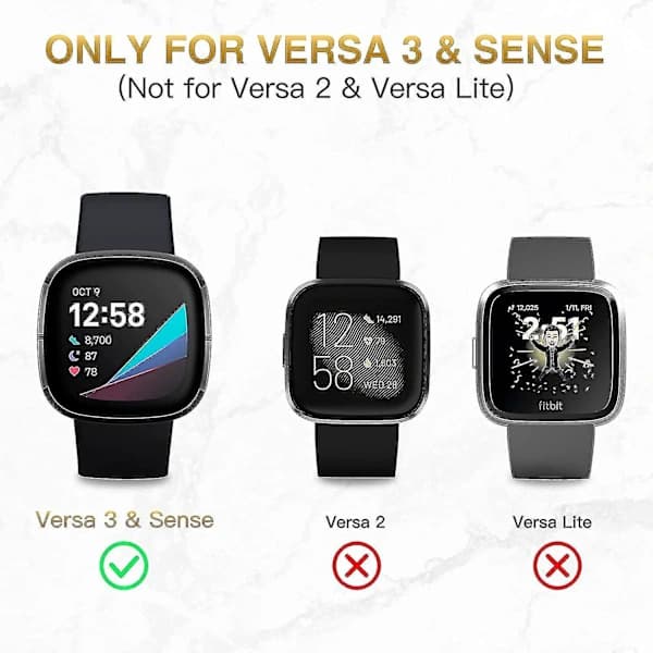 2-pack laddningskabel kompatibel med Fitbit Sense/Fitbit Versa 3 (1m/3,3ft) Versa3 30cm