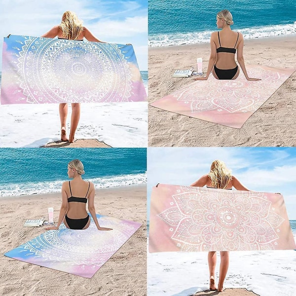 Boho Mandala Surf Poncho Mikrofiber Badehåndklæde Tørremåtte Ups Strandhåndklæder Dækker Kvinder Hurtig Strand Strandhåndklæder Voksen