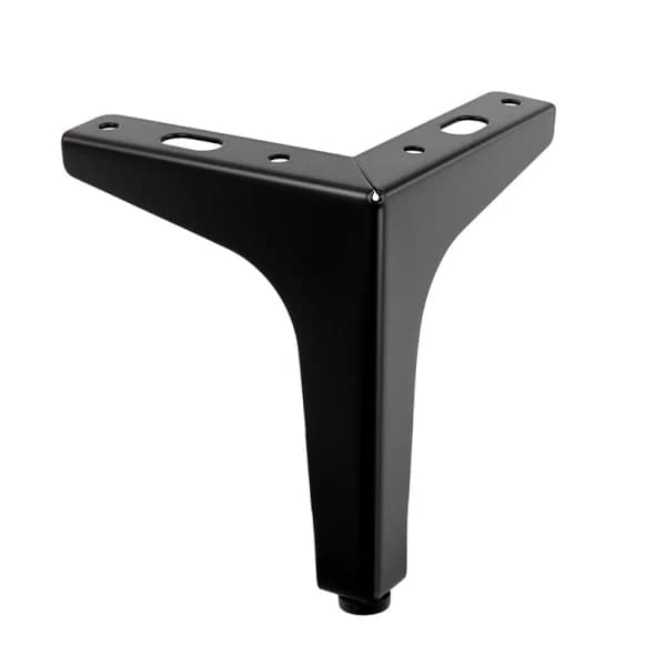 4-pak 10 cm sorte metalmøbelben - til skabe, sofa, kaffe