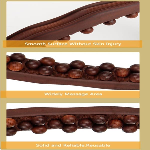 Massagepinne i trä, 31 kulor, ryggmassage roller, lymfdränage massage