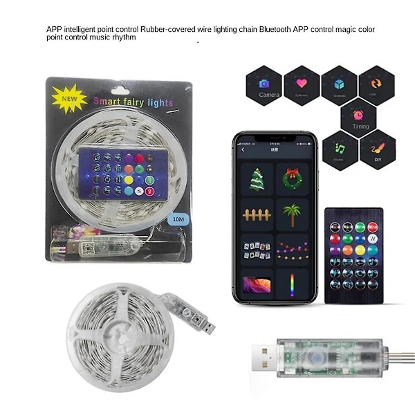 Tuya Bluetooth Led-valonauha RGB Phantom -väriset valonauhasarjat Älykäs pisteohjaus Wate