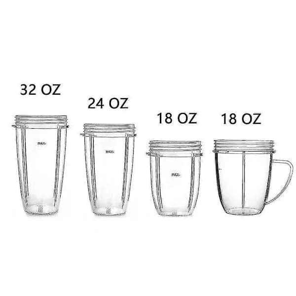Erstatningskop til Nutribullet Reservedele 18/24/32oz til Nutri Bullet 600w og 900w 32OZ